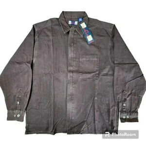 VTG St. Durand overshirt workshirt light jacket denim zipper LS NWT Large